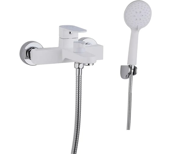 Изображение товара Смеситель для ванны однорычажный ViEiR с коротким изливом белый/хром для ванны и душа V283531-F