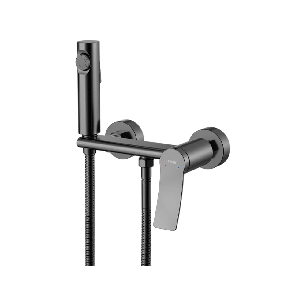 Изображение товара Однорычажный смеситель для душа и биде ViEiR графит настенный современный стиль
