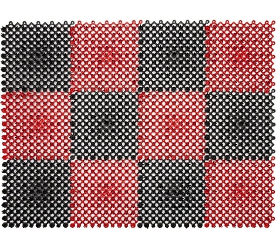 Изображение товара Щетинистое покрытие ComeForte модульная 42x56 см из 12-ти сегментов черно-красный СС000655