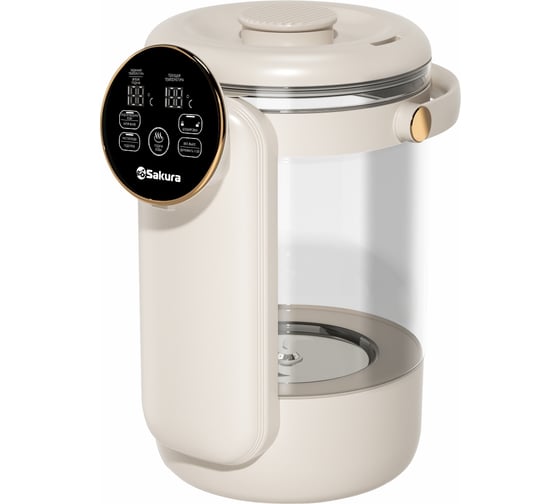 Изображение товара Термопот Sakura SA-1374W Premium 4,5л стекл. LCD сенсор 13темп замок таймер РТ-00070623