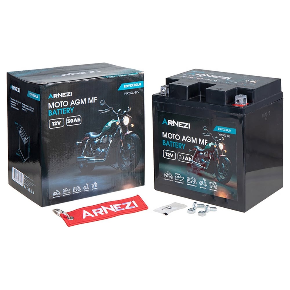 Изображение товара Аккумулятор  мото AGM 30 А/ч обратный R+ 165x127x176 EN 360 А Arnezi E9YIX30L0