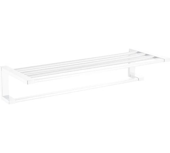 Изображение товара Полотенцедержатель с полкой ViEir настенный, нержавеющая сталь, белый, для ванной комнаты V5020-F