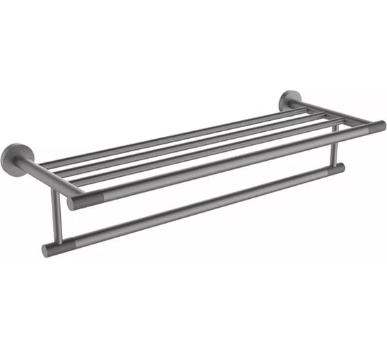 Изображение товара Полотенцедержатель с полкой ViEir настенный, нержавеющая сталь, цвет графит, V5520-G