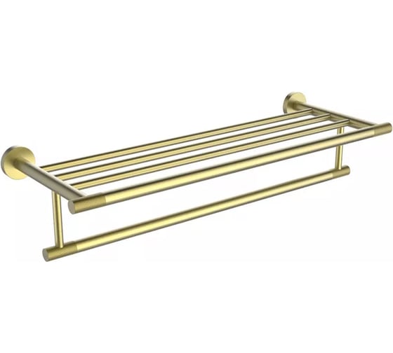 Изображение товара Полотенцедержатель с полкой ViEir настенный, нержавеющая сталь, цвет матовое золото, V5520-S