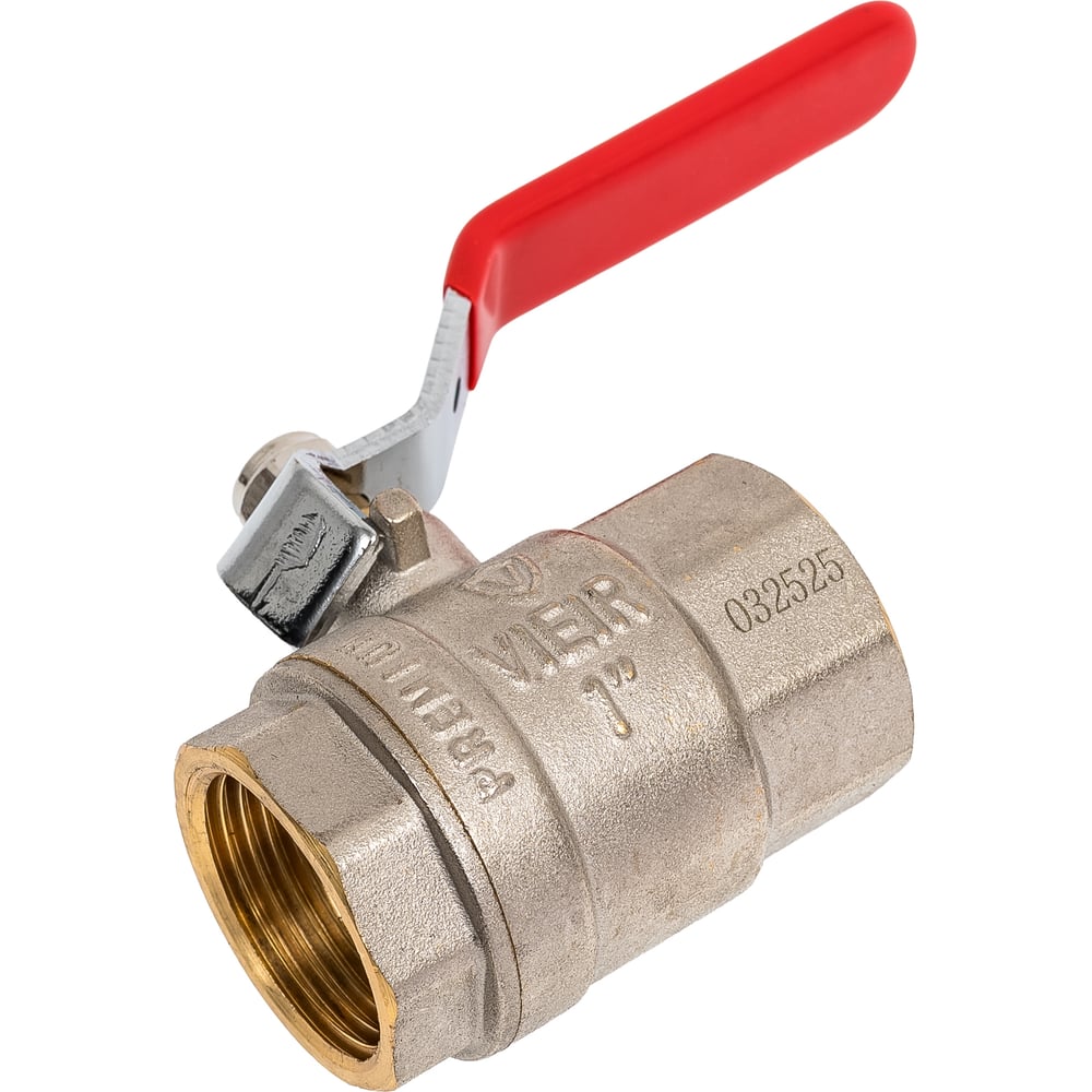 Изображение товара Кран шаровой ViEir никелированный 1 внутренняя резьба 25 мм рычаг для водопроводных систем VR200-03