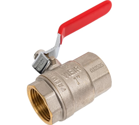 Изображение товара Кран шаровой ViEir никелированный 1 внутренняя резьба рычаг для водопроводных систем VR200-03