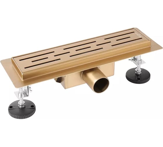 Изображение товара Трап душевой VIEIR с сухим затвором, 90 см матовое золото дизайнерский для премиальных душевых DL90-S