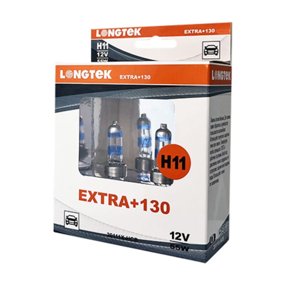 Изображение товара Автолампа галогенная H11 12V 55W PGJ19-2 Extra+130 комплект 2 шт