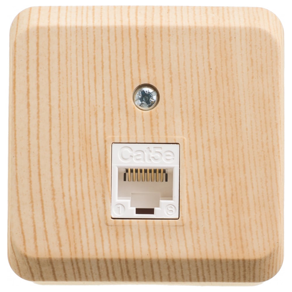 Изображение товара Компьютерная розетка Systeme Electric Этюд наружная Сосна RJ45 кат.5E