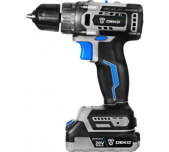 Изображение товара Аккумуляторная бесщеточная дрель-шуруповерт DEKO Sharker 20В, 1х3.0 Ач 063-4037