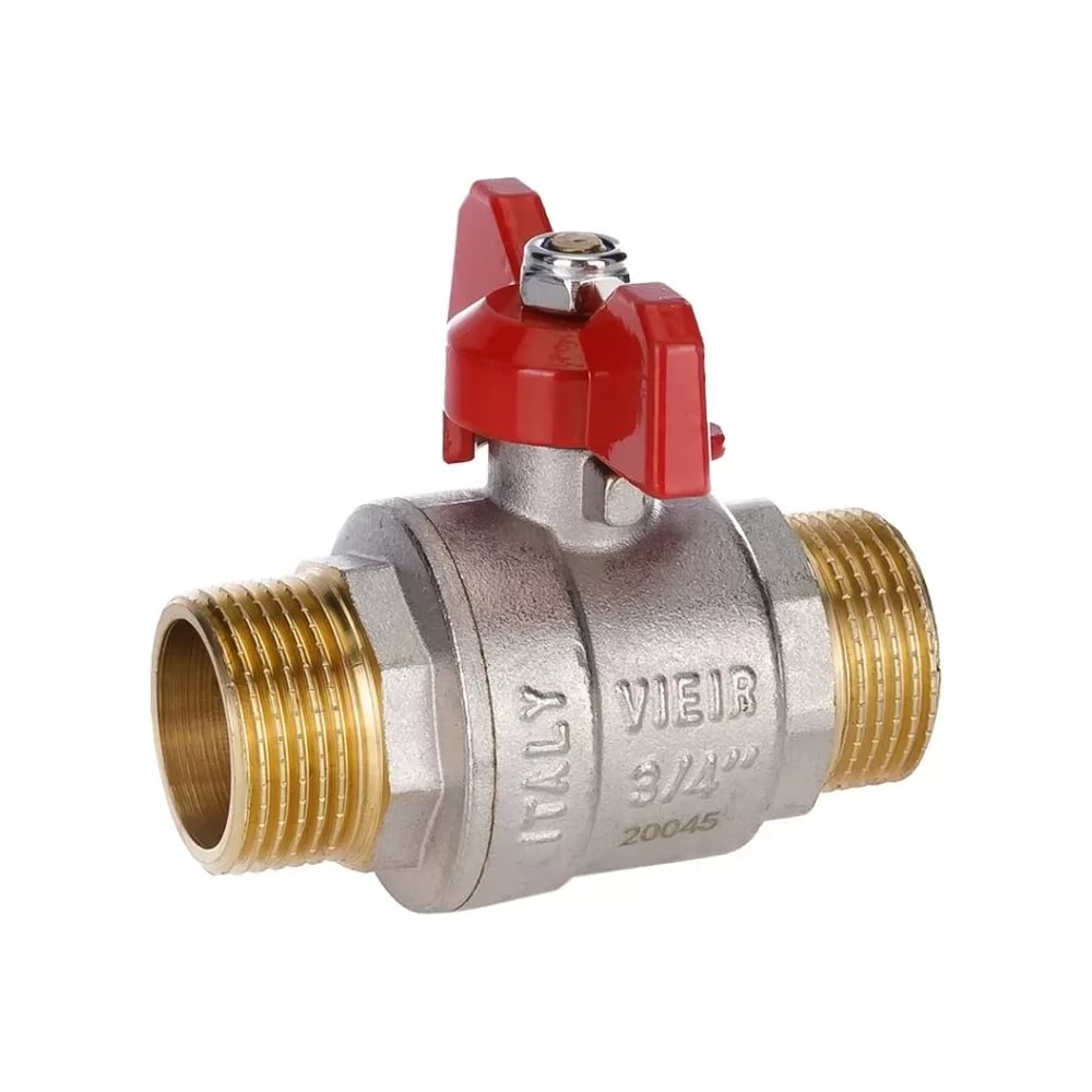 Изображение товара Кран шаровой ViEir никелированный 1/2 наружная резьба водопроводный двухходовой