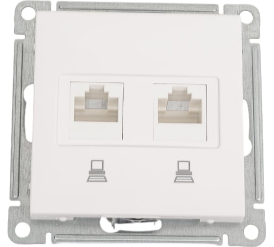 Изображение товара Компьютерная розетка Systeme Electric Wessen 59 Белый 2-ая RJ45 кат.5e SE RSI-251KK5E-1-86
