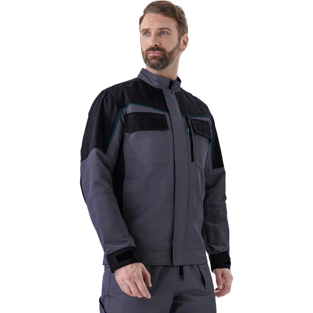 Изображение товара Костюм URSUS НОВАТОР мужской куртка и полукомбинезон 56-58 черный серый водоотталкивающий