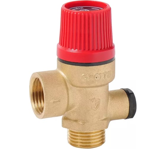 Изображение товара Предохранительный клапан VIEIR для котла и бойлера 1/2 Г х 1/2 Ш 3 бар красный VR11KFM-3
