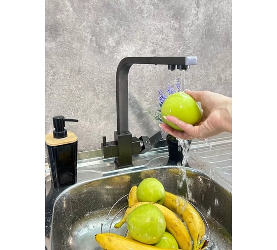 Изображение товара Смеситель для кухни ViEiR под фильтр высокий Г-образный излив, графит V15004-QH