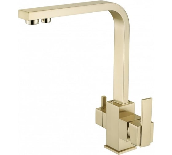 Изображение товара Смеситель для кухни ViEiR под фильтр высокий Г-образный излив, матовое золото V15004-S