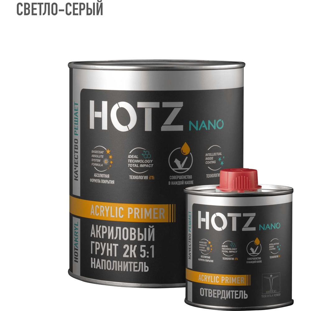 Изображение товара Грунт акриловый HOTZ 2К светло-серый комплект 5:1