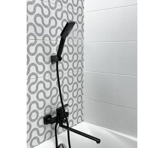 Изображение товара Смеситель однорычажный для ванны ViEiR, длинный излив, латунь, настенный монтаж, графит V353541-G