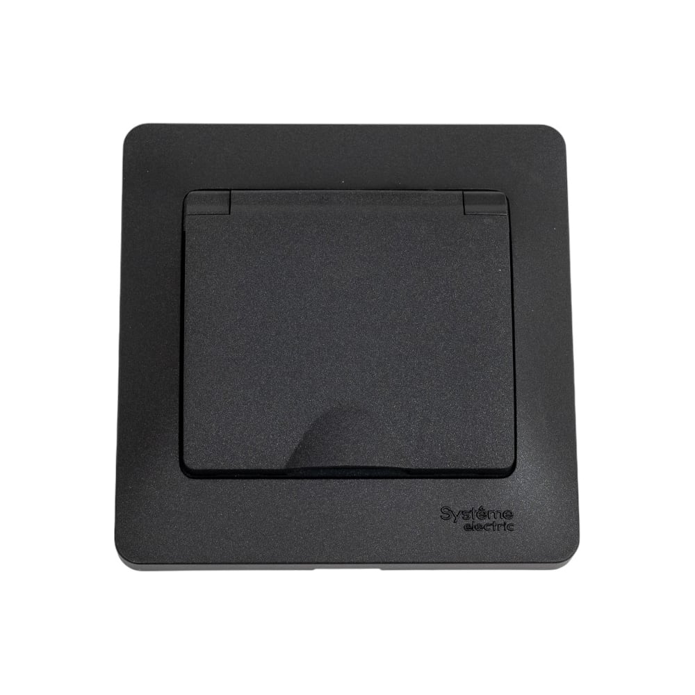 Изображение товара Розетка Systeme Electric Glossa Антрацит с защитными шторками