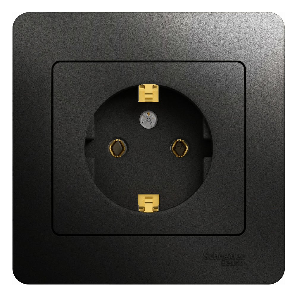 Изображение товара Розетка Systeme Electric Glossa Антрацит 16А встраиваемая