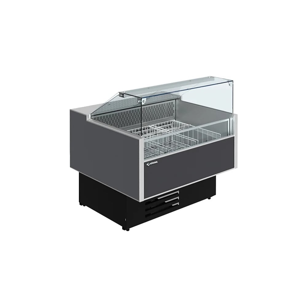 Изображение товара Морозильная витрина Cryspi ВПН Sonata Quadro М 1500 LED с подсветкой и стеклянными дверями