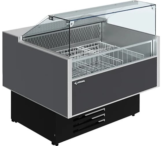 Изображение товара Витрина морозильная Cryspi ВПН Sonata Quadro М 1500 LED (верх 7016, низ 7016, с боковинами) SONQВПН150R290