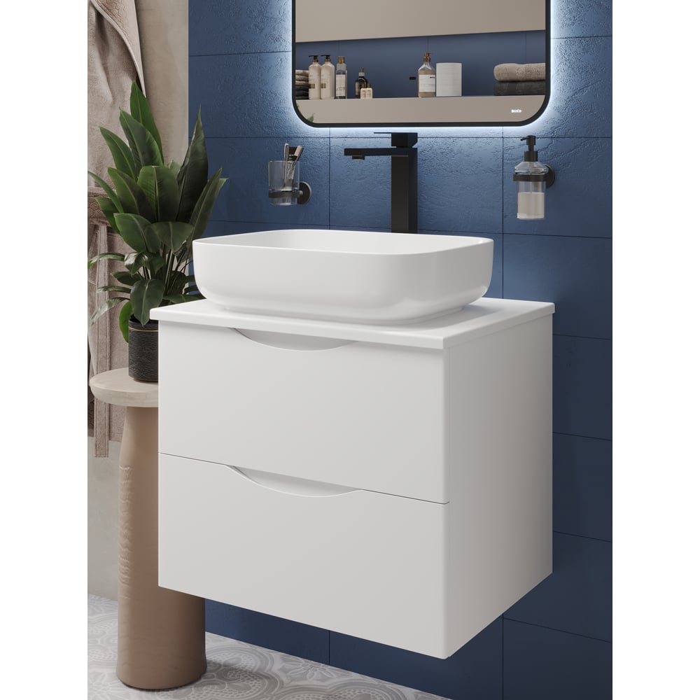 Изображение товара Подвесная тумба с раковиной BOND с белой столешницей T55605-S54500