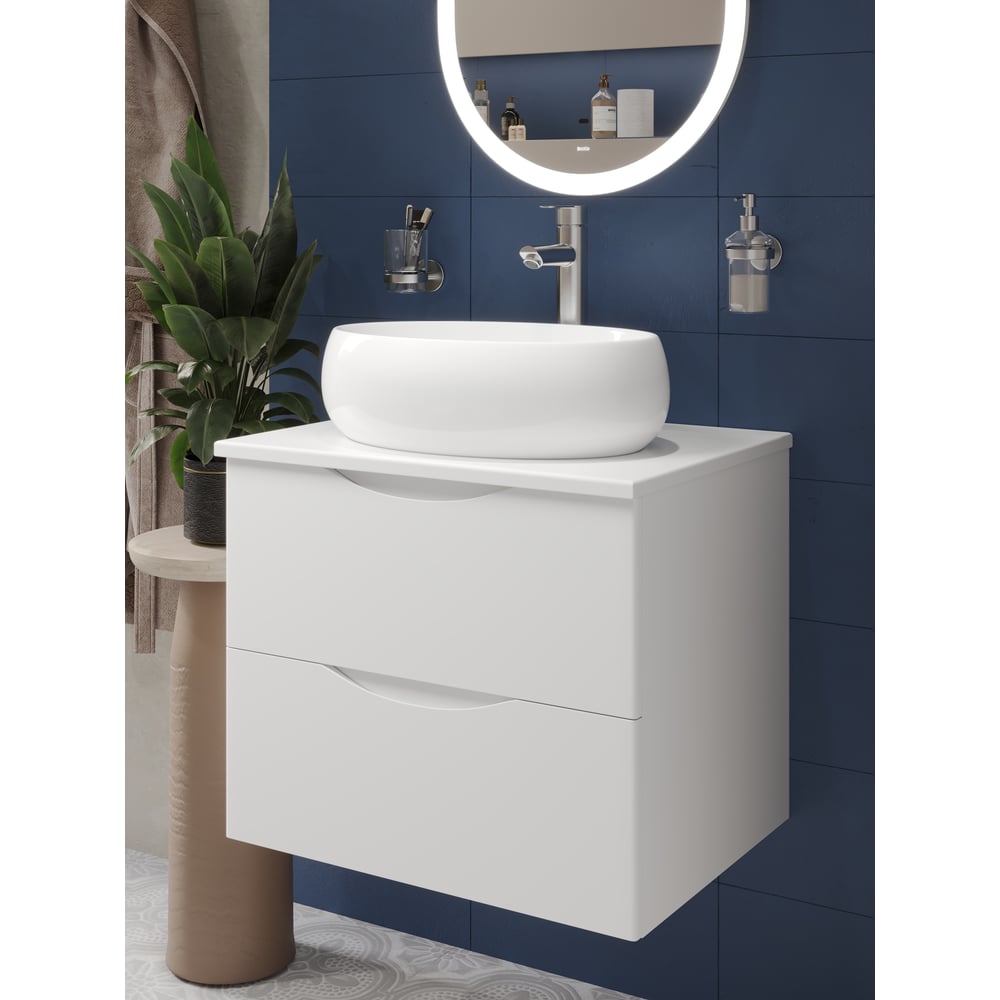 Изображение товара Подвесная тумба с раковиной BOND серии Cube белый глянцевая