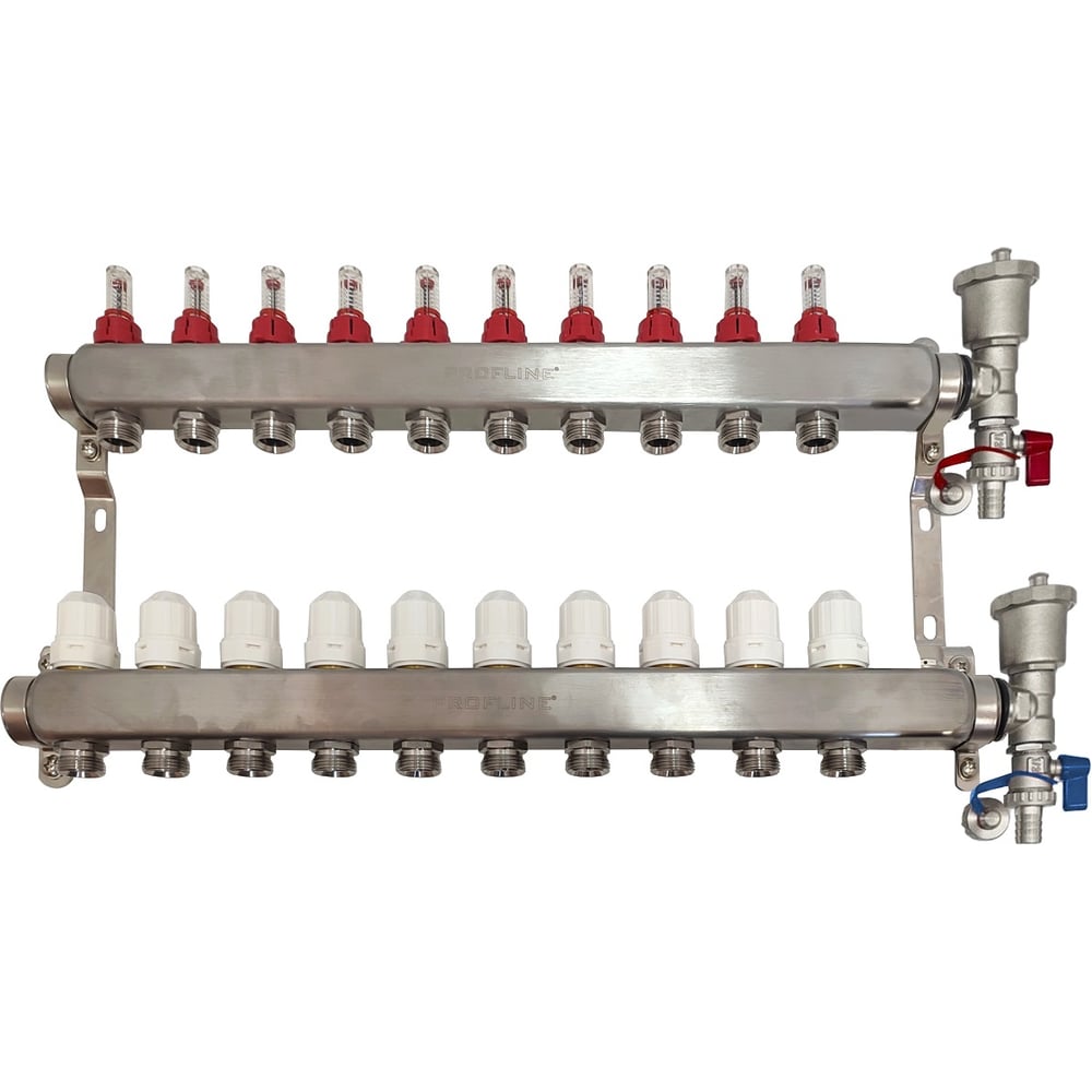 Изображение товара Коллекторный блок PROFLINE с расходомерами и авт.воздухоотводчиком 10 выходов 1 3/4 УТ-00058328