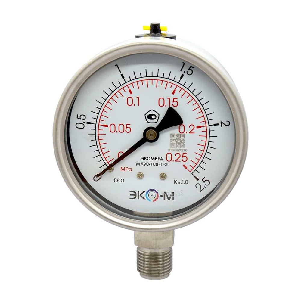 Изображение товара Манометр ЭКО-М Экомера МД90-100мм 0..0,25МПа G1/2 для гидросистем