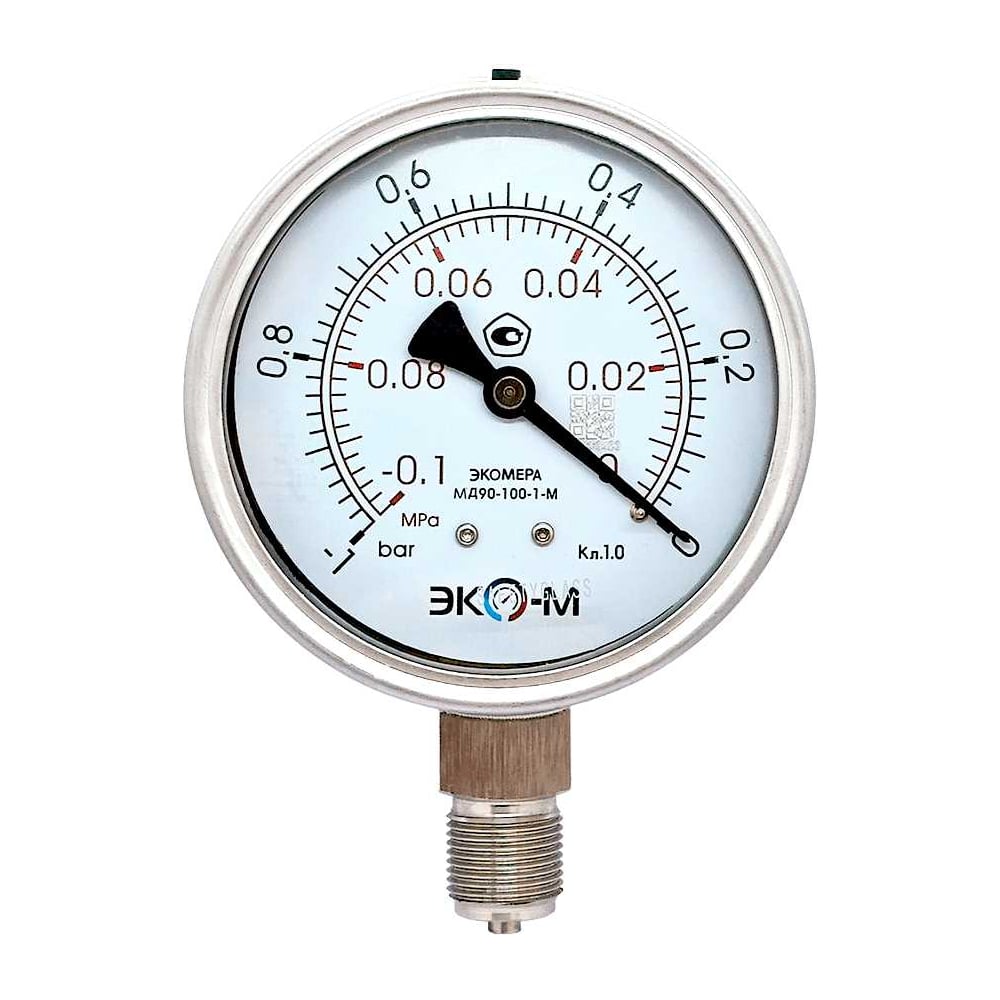 Изображение товара Манометр ЭКО-М Экомера МД90-100мм -1...0 бар М20*1,5