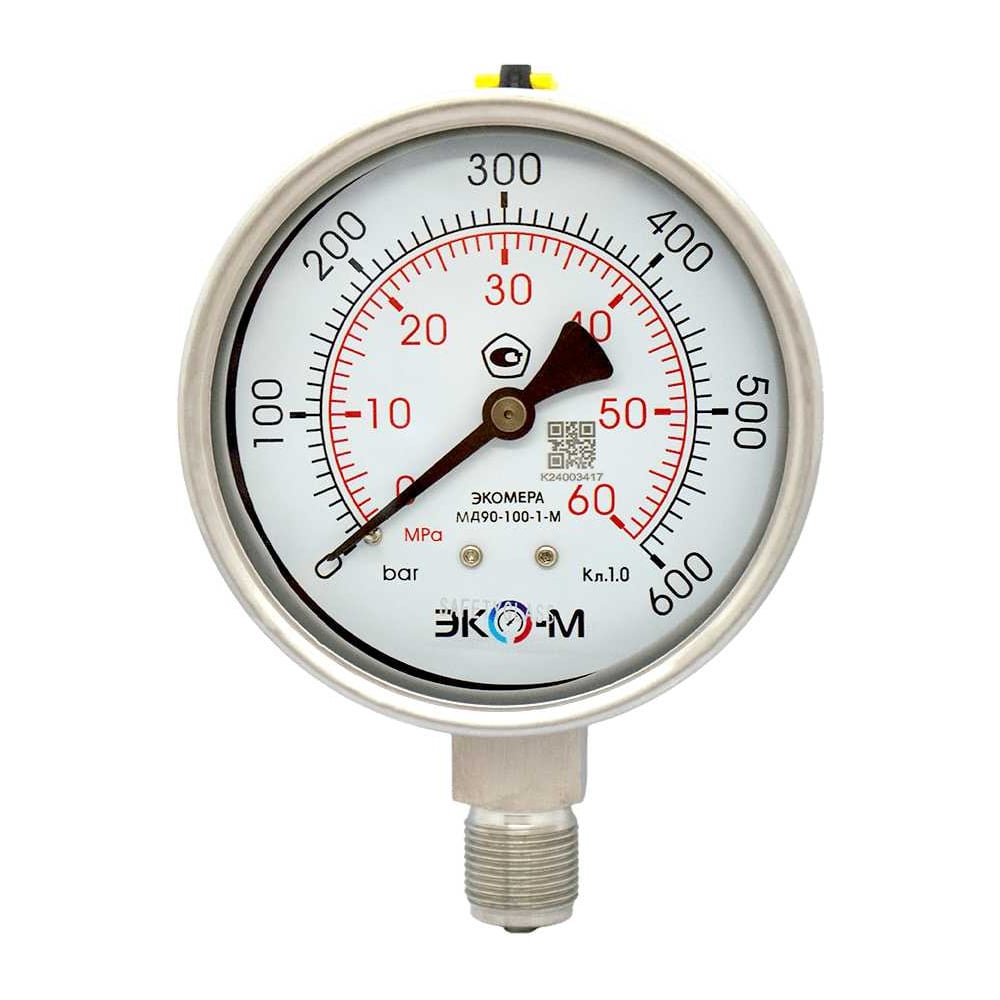 Изображение товара Манометр ЭКО-М Экомера МД90-100мм 0..60МПа для гидрозаполнения