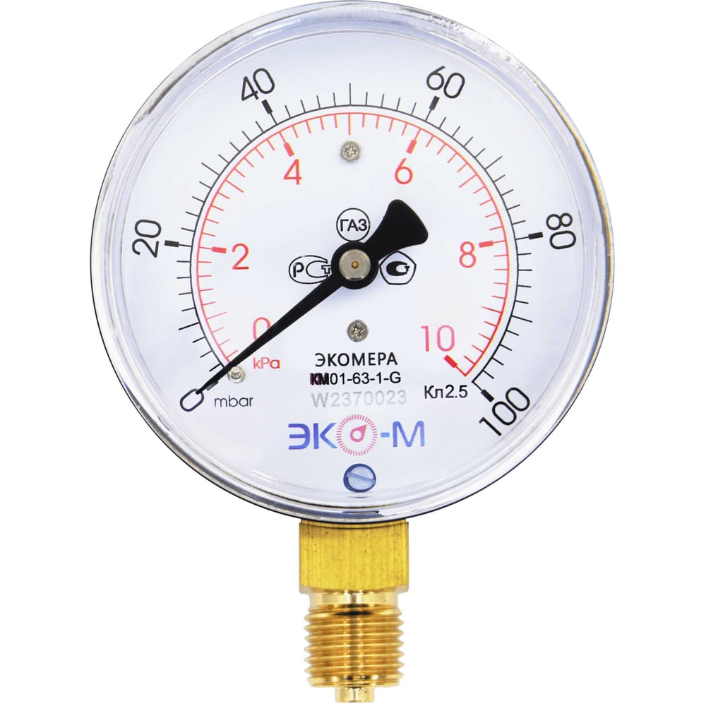 Изображение товара Манометр ЭКО-М Экомера КМ-63мм 0-10 кПа радиальное соединение IP67