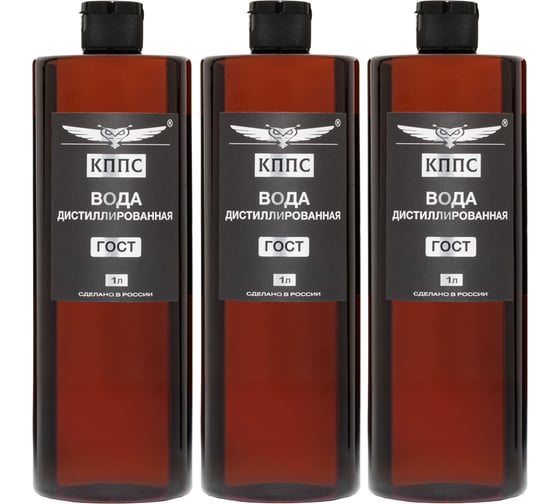 Изображение товара Вода дистиллированная КППС ГОСТ 1 литр - 3 шт УТ003522853