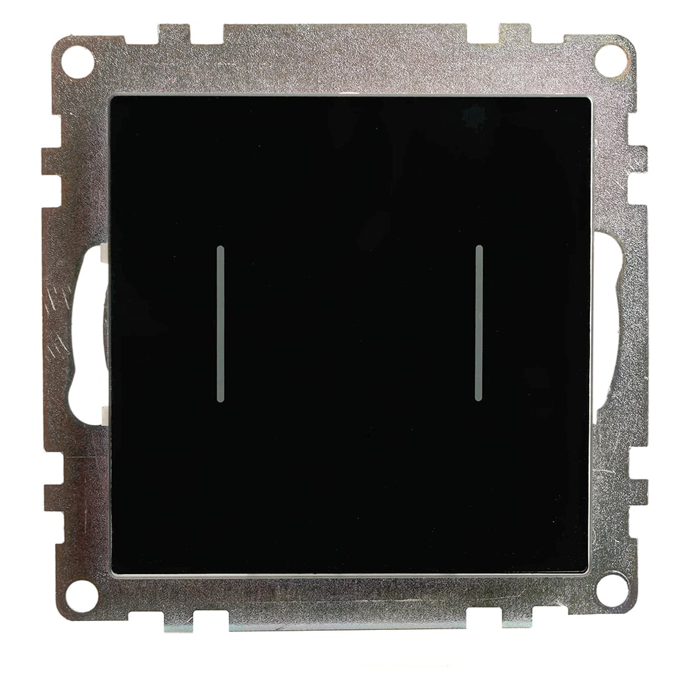 Изображение товара Выключатель 2-клавишный сенсорный STEKKER Катрин 250В 5А черный для освещения