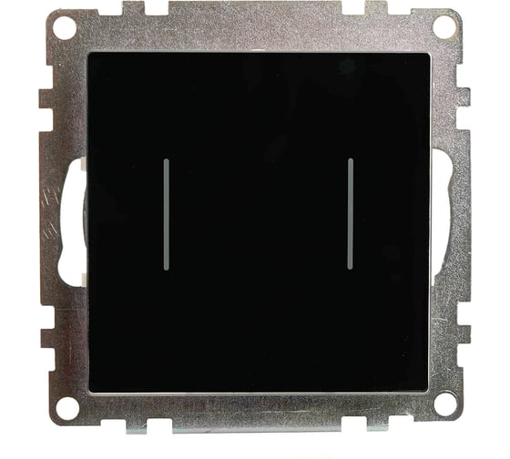 Изображение товара Выключатель 2-клавишный сенсорный STEKKER Катрин механизм, 250В, 5А, черный 50273