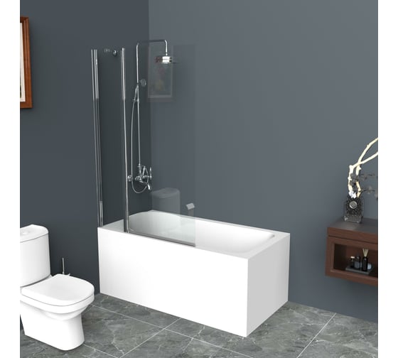 Изображение товара Душевая шторка на ванну BelBagno UNO-V-11-90/150-C-Cr