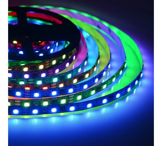 Изображение товара Комплект цифровой светодиодной ленты Apeyron 12В, 14,4Вт/м, smd5050, 60д/м, IP20, подложка 10мм/черная, 5м, rgb 83ЦЛ