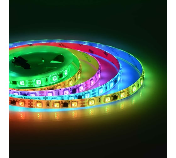 Изображение товара Комплект цифровой светодиодной ленты Apeyron 12В, 14,4Вт/м, smd5050, 60д/м, IP65, подложка 10мм/белая, 2м, rgb 84ЦЛ