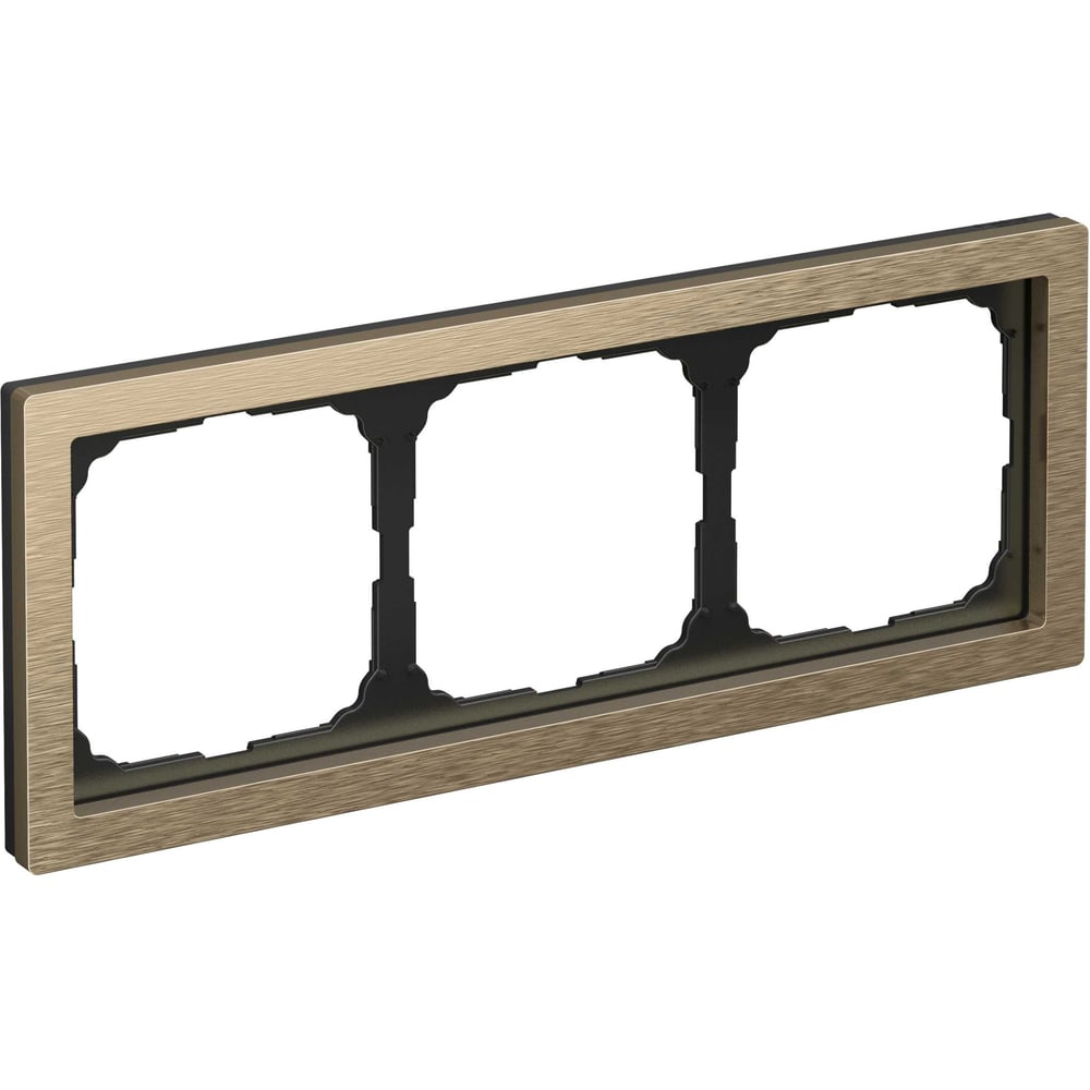 Изображение товара Рамка Systeme ElectricARTGALLERY PURE 3-постовая из металла латунь золотистая