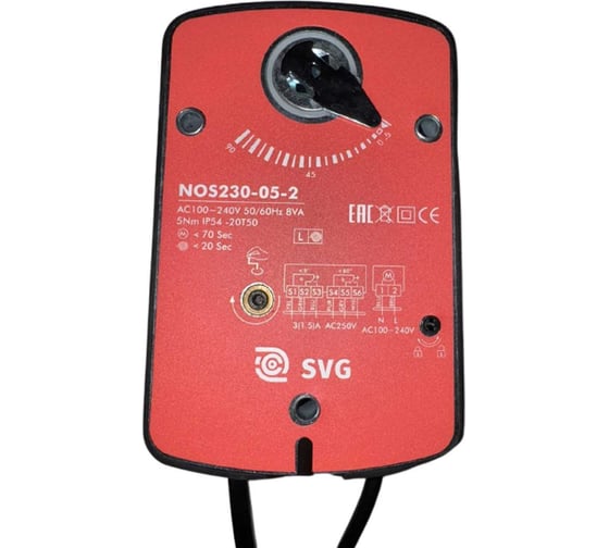 Изображение товара Электропривод для противотивопожарных клапанов нормально открытых SVG NOS230-5-2