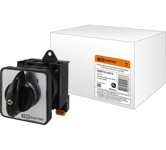Изображение товара Кулачковый переключатель TDM ELECTRIC КПУ11Д-25/0103 (0-1 2р) SQ0715-0313