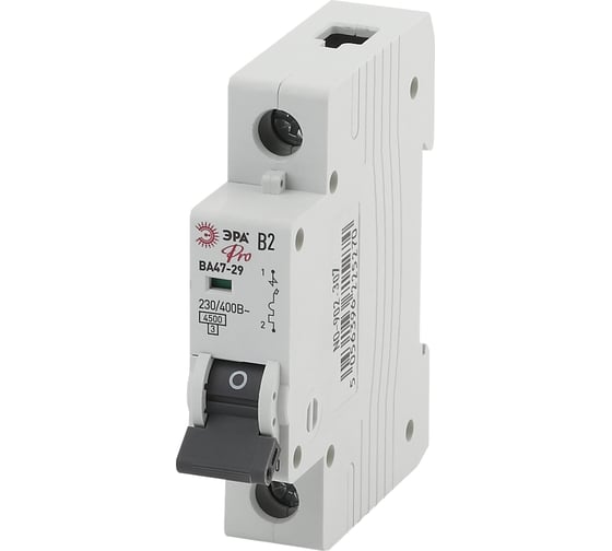 Изображение товара Автоматический выключатель ЭРА PRO NO902307 ВА4729 1Р 2А 4,5кА кривая В Б0048768