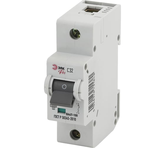 Изображение товара Автоматический выключатель ЭРА PRO NO902262 ВА47100 1Р 32А 10 кА кривая С Б0048852