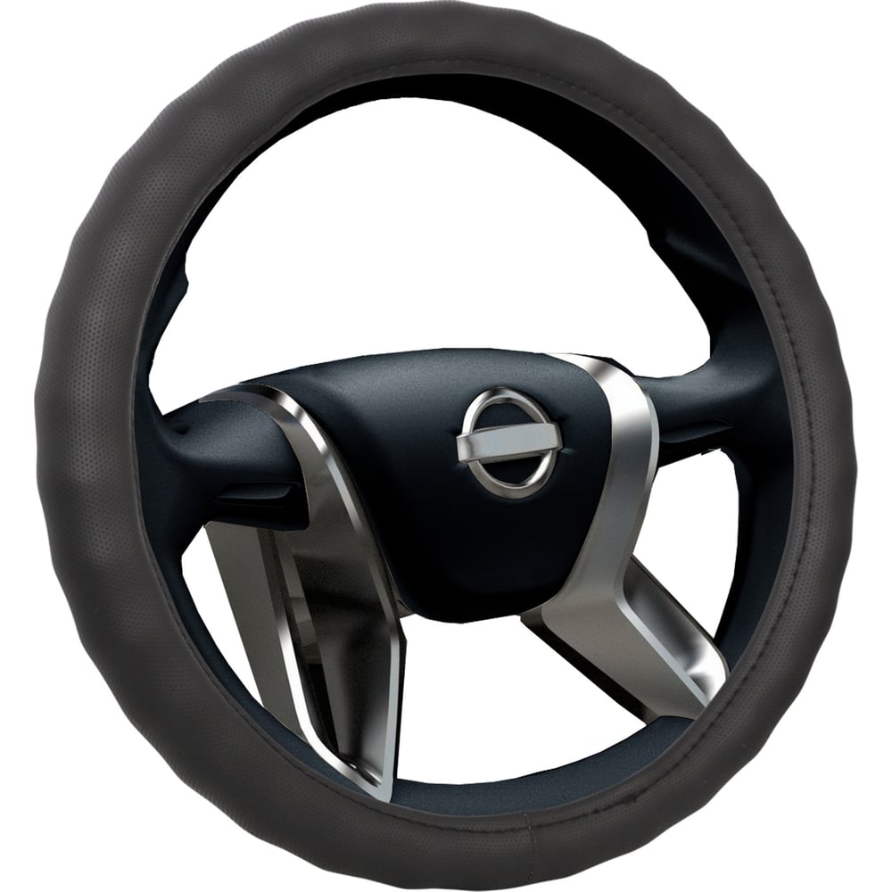 Изображение товара Оплетка на руль VOIN CLASSIK PLUS из экокожи, диаметр 38 см, черная