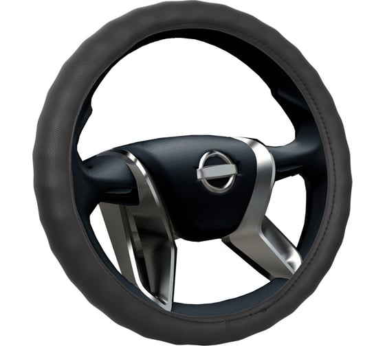 Изображение товара Оплетка на руль VOIN CLASSIK PLUS экокожа, M d=38см, черный OPLV0901