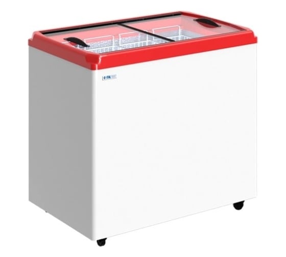 Изображение товара Ларь морозильный ITALFROST ЛВН CF300FQ, прямые стекла,4 корзины, корпус белый, серая корона З0000300072 ЛВН 300 ПQ R290