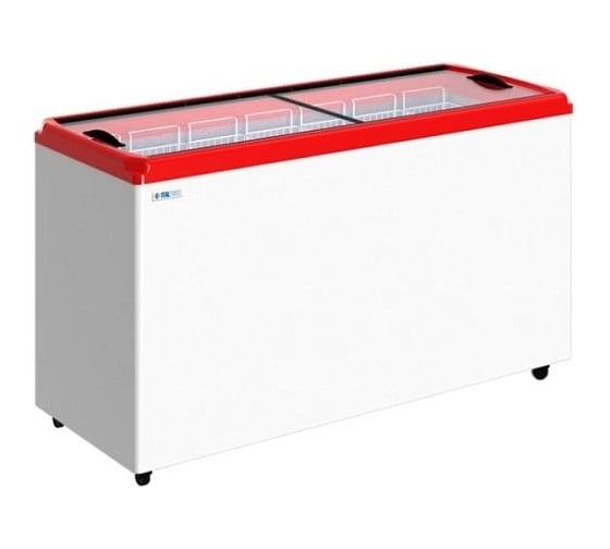 Изображение товара Ларь морозильный ITALFROST ЛВН CF600FQ, прямые стекла,7 корзины, корпус белый, серая корона З0000300075 ЛВН 600 ПQ R290