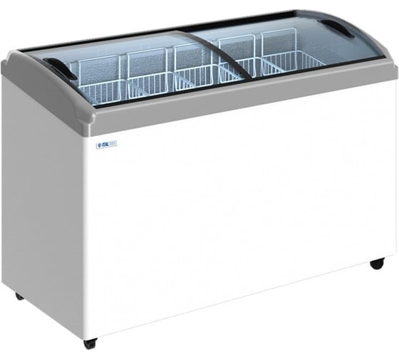 Изображение товара Ларь морозильный ITALFROST ЛВН CF500CQ, гнутые стекла, 6 корзины,корпус белый, серая корона З0000302985 ЛВН 500 ГQ R290