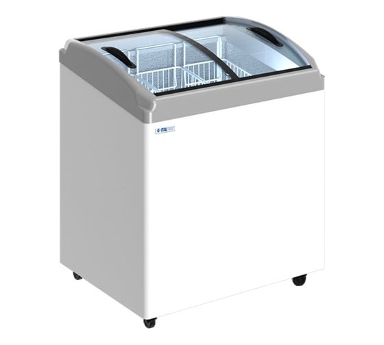Изображение товара Ларь морозильный ITALFROST ЛВН CF200CQ, гнутые стекла, 3 корзины, корпус белый, серая корона З0000302982 ЛВН 200 ГQ R290